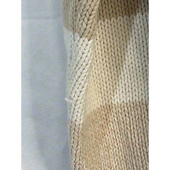 vintage striped knit sweater vneck collared brown white no size tag small READ - Picture 5 of 9